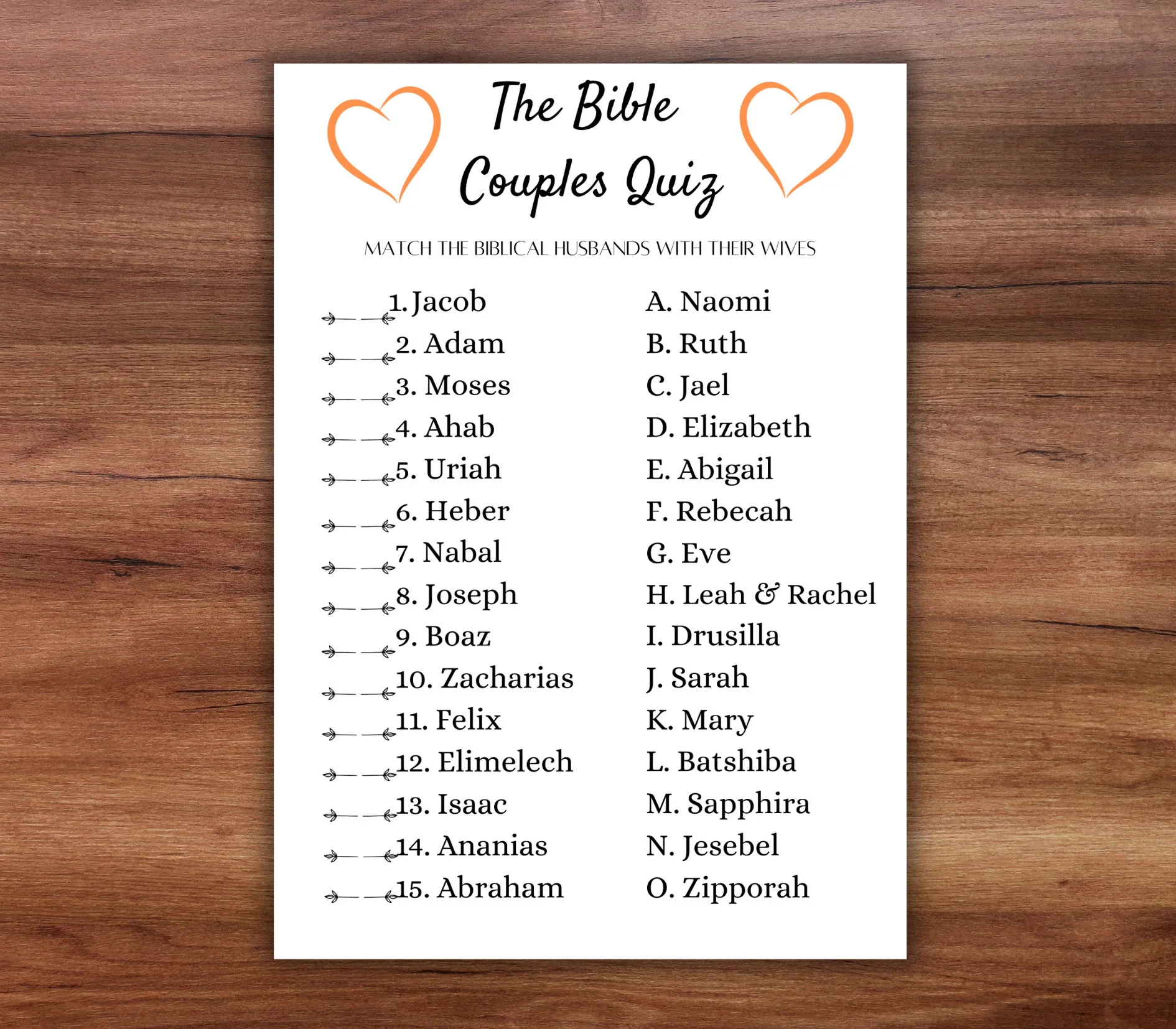 Bible Couples Quiz Free Printable