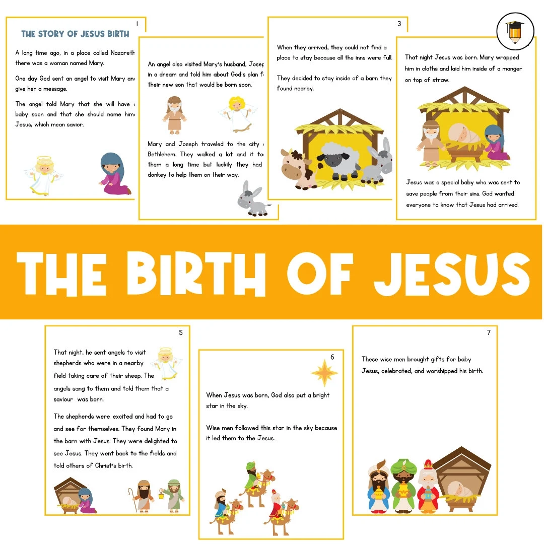 The Birth Of Jesus Baby Jesus Activities Children s Bible Stories Nativity Church Printables For Kids Homeschool Download