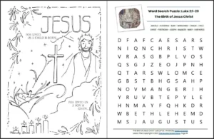 The Birth Of Jesus Christ Luke 2 1 20 Printable Christmas Bible Less Sunday School Store