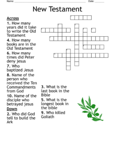 The Books Of The Bible Crossword WordMint