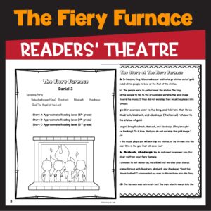 The Fiery Furnace Bible Story Activity Readers Theatre Script Made By Teachers