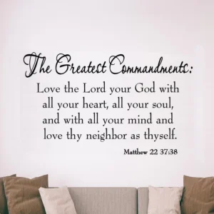 The Greatest Commandments Love Thy Neighbor Wall Decal Bible Scripture Wall Art VWAQ 617 V1 Etsy