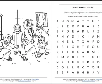 The Ministry And Miracles Of Jesus Matthew 9 9 13 18 26 Printable B Sunday School Store