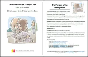 The Parable Of The Prodigal Son Luke 15 11 32 Printable Bible Lesson Sunday School Store