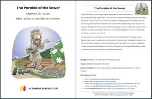 The Parable Of The Sower Matthew 13 1 13 Printable Bible Lesson Su Sunday School Store
