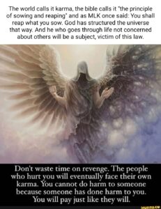 The World Calls It Karma The Bible Calls It the Principle Of Sowing And Reaping And