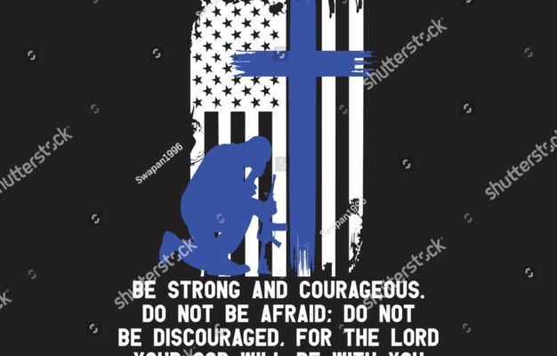 Thin Blue Line Police Bible Verse Stock Vector Royalty Free 1804937515 Shutterstock