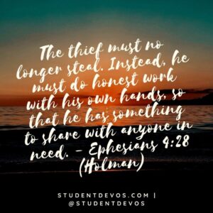 Today s Daily Bible Verse And Devotion Ephesians 4 28 The Z