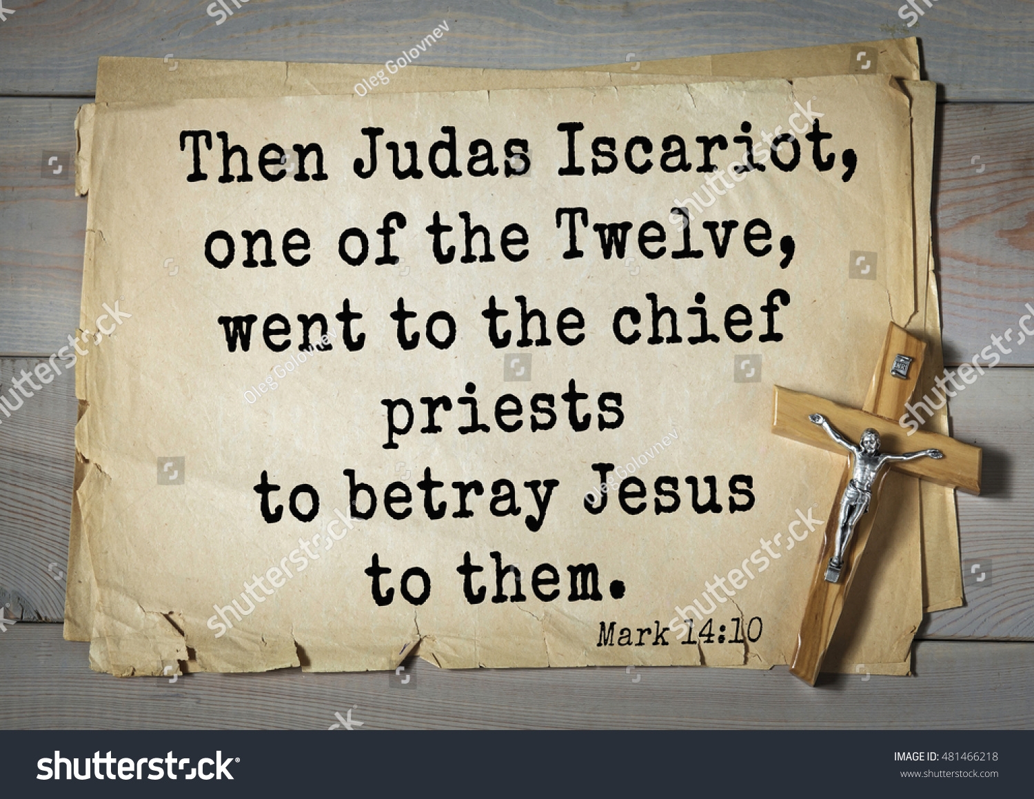 Top 350 Bible Verses Markthen Judas Iscariot Stock Photo 481466218 Shutterstock