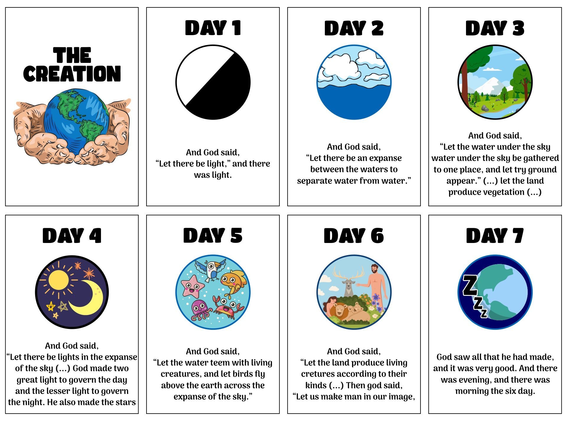 Bible Story Printables Creation