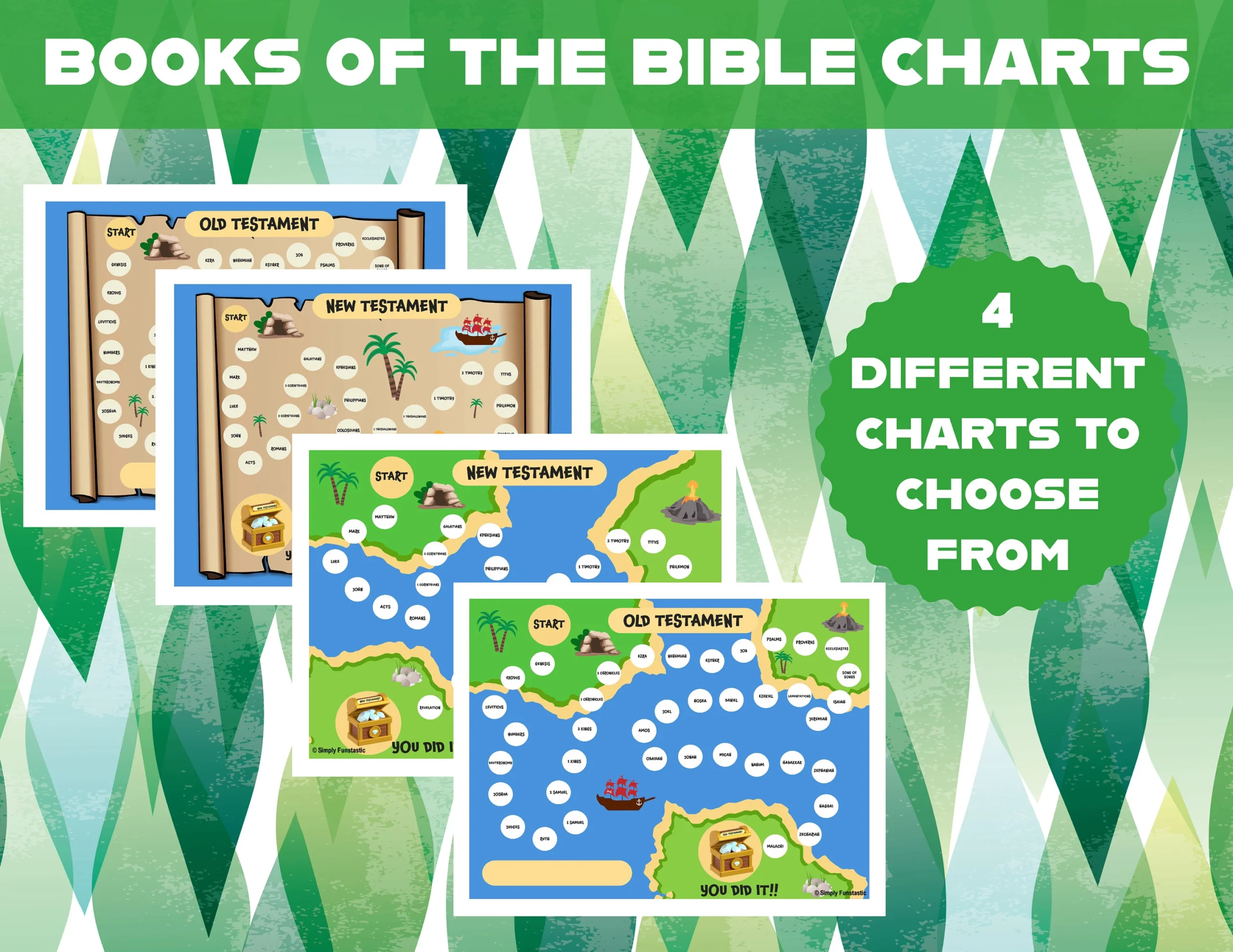 Treasure Map Bible Chart Books Of The Bible Game printable Etsy