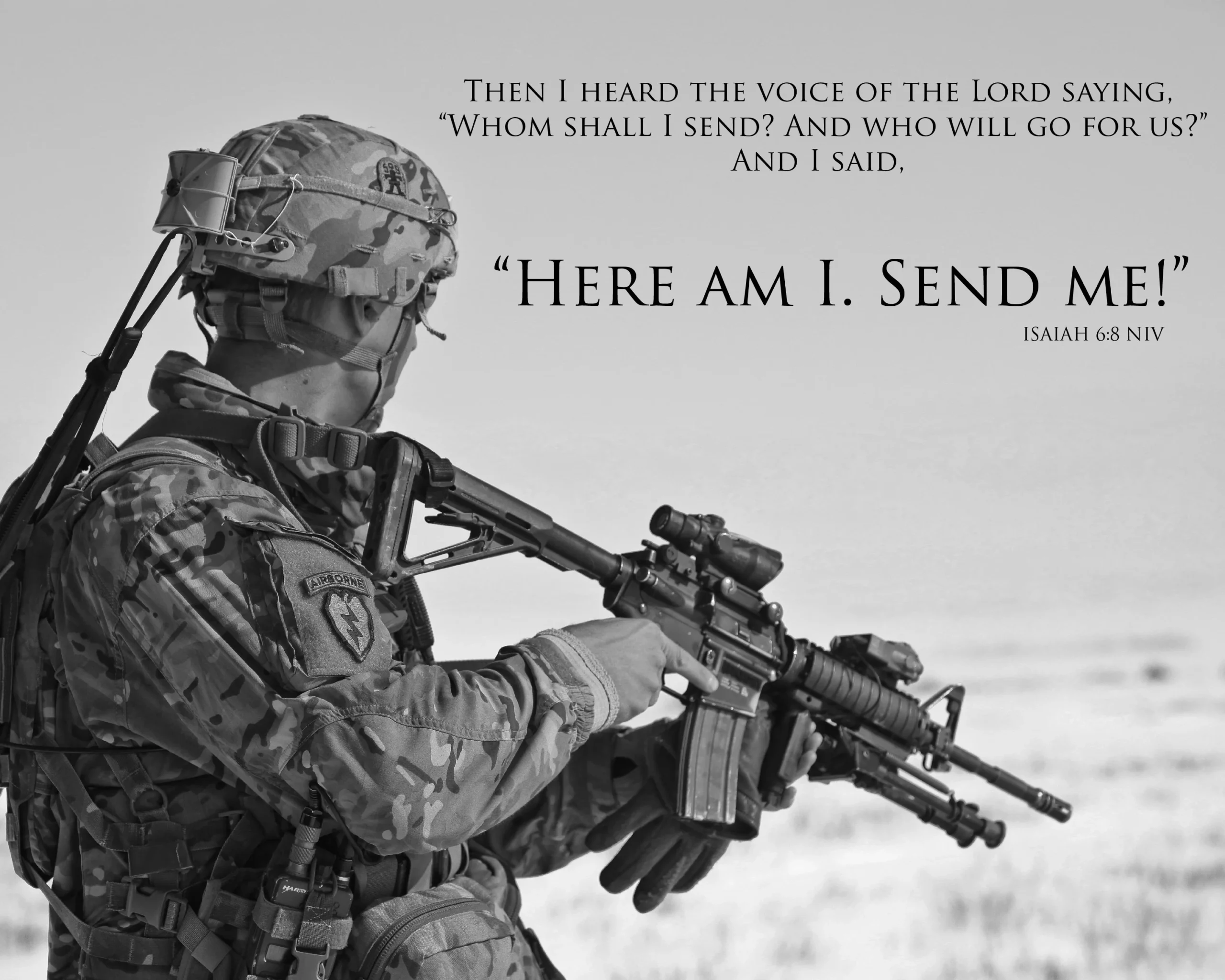 US Army Soldier With Bible Verse Of Isaiah 6 8 Digital Print jpg File inspirational Art motivational Art christian Art Etsy