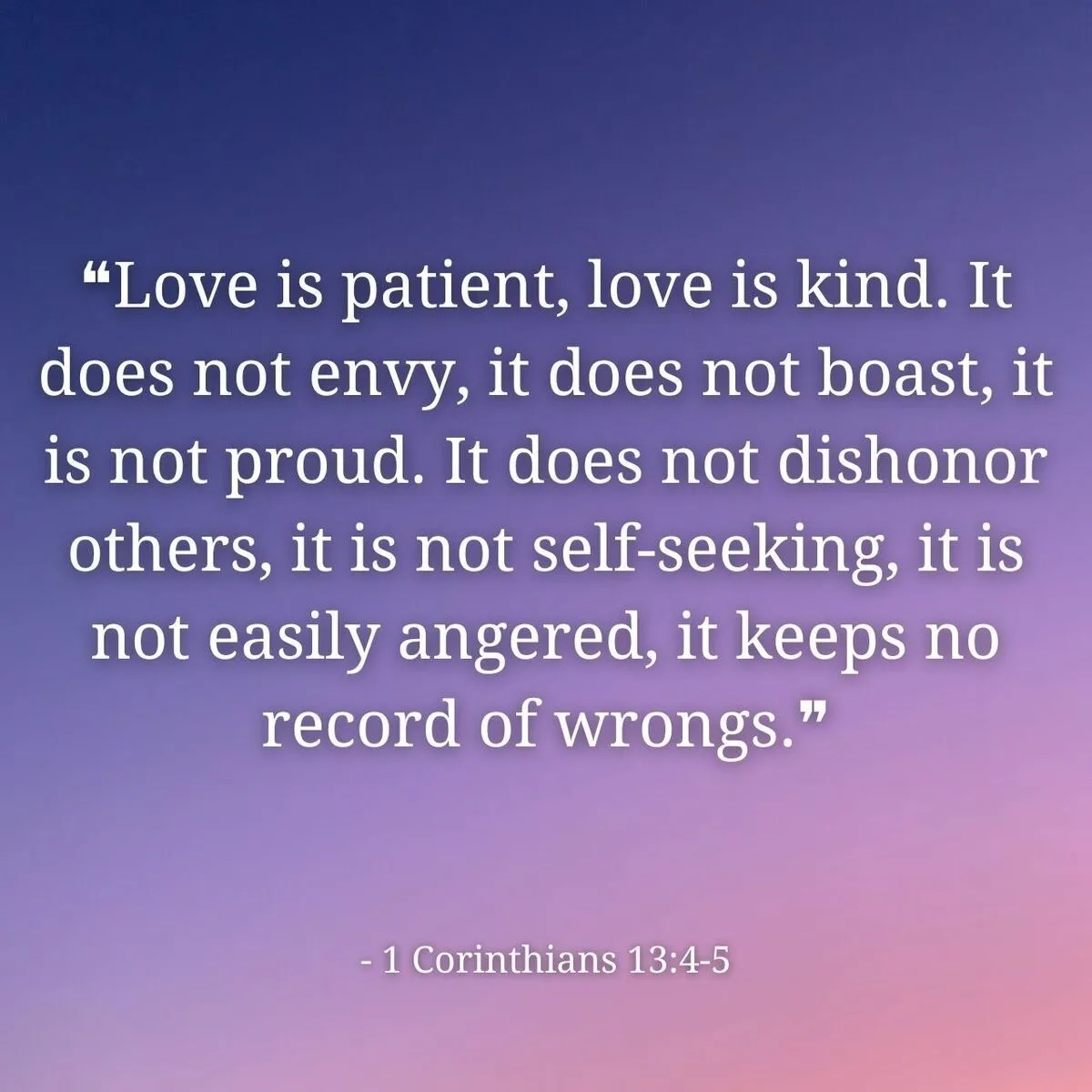 Verse Of The Day 1 Corinthians 13 4 5