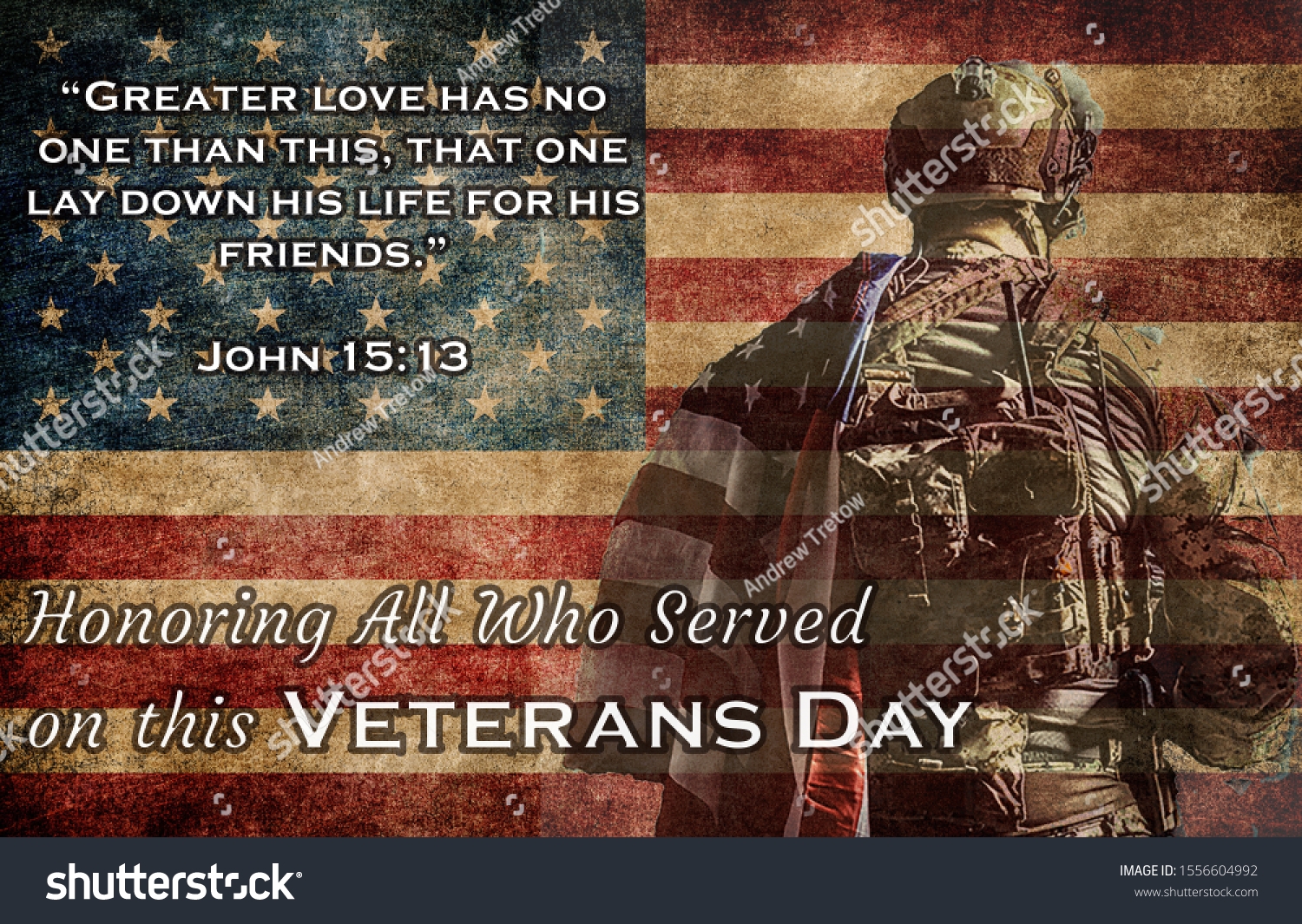 Veterans Day Soldier Bible Verse Stock Photo 1556604992 Shutterstock