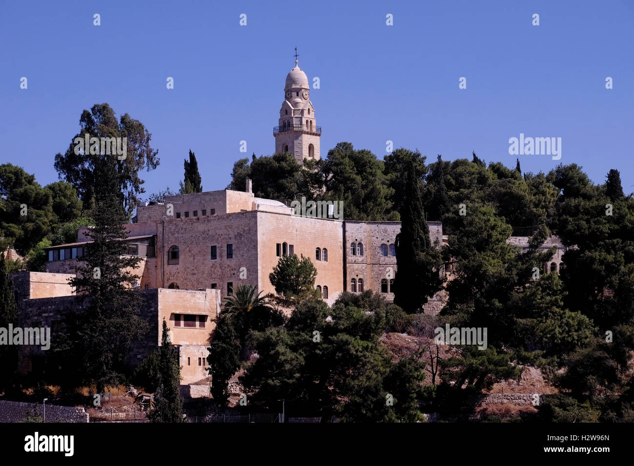View Of Jerusalem University College Founded In 1957 And Formerly Known As The American Institute Of Holy Land Studies And Dormition Benedictine Abbey In Mount Zion Jerusalem Israel Stock Photo Alamy