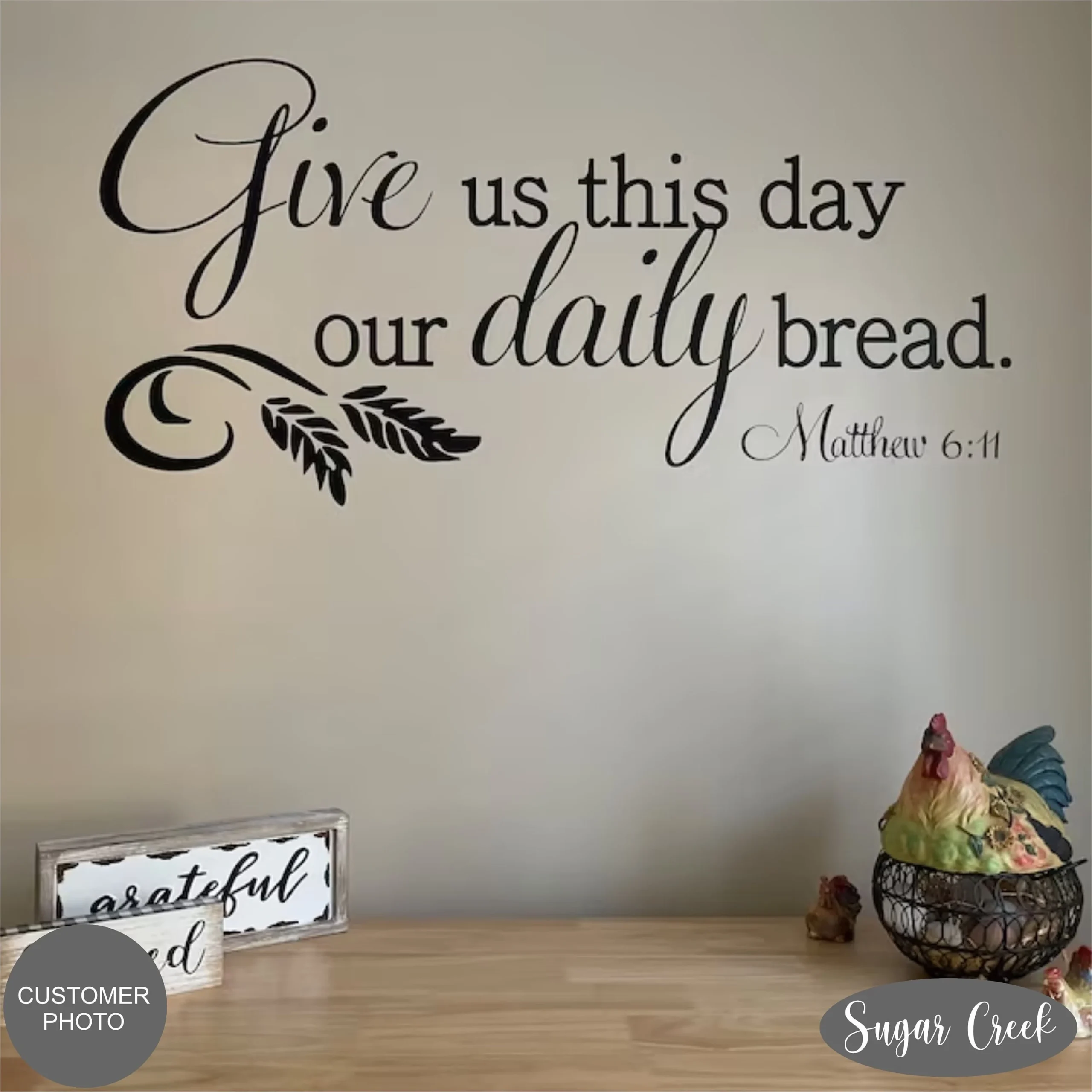 Vinyl Wall Decal Give Us This Day Our Daily Bread Matthew 6 11 Scripture dining Room Kitchen Decor Bible Verses Wall Quotes Etsy