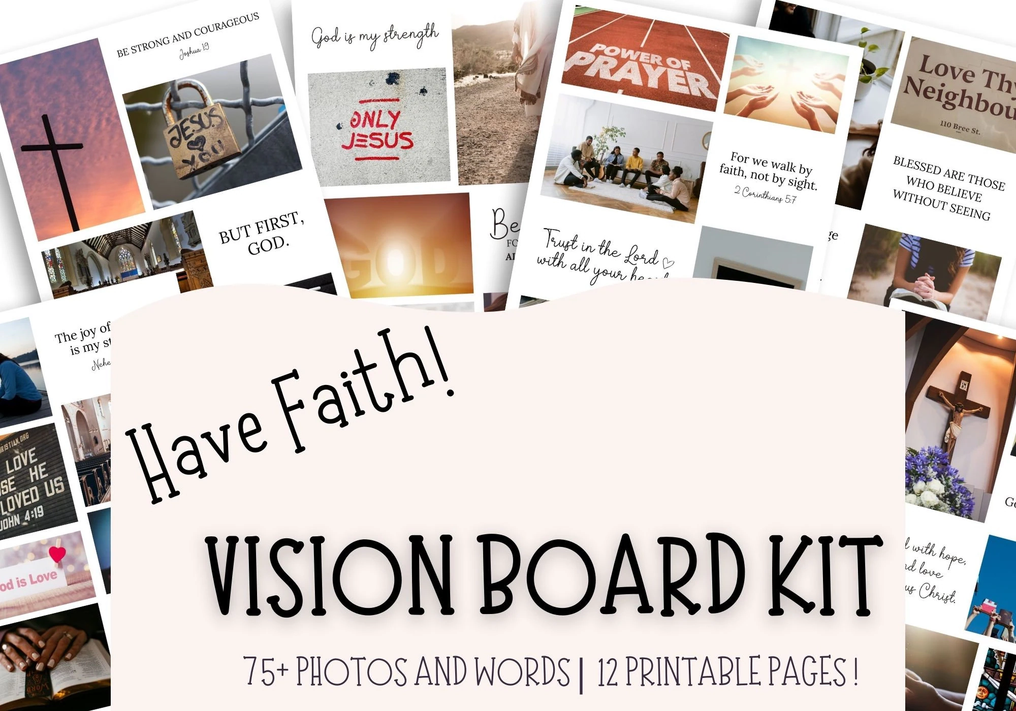 Vision Board Faith Printable Christian Vision Board Kit Vision Board For Prayer Vision Board For Women s Faith Church Vision Board Etsy