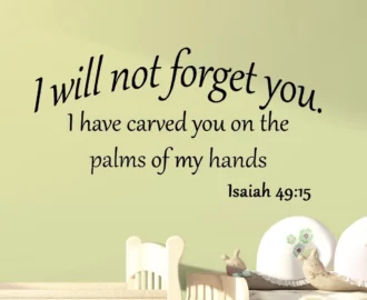 VWAQ I Will Not Forget You I Have Carved You On The Palms Of My Hands Isaiah 49 15 Bible Scripture Matte Black Vinyl Wall Decal Quote 12 H X 22 W Walmart