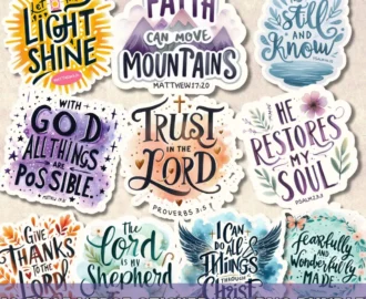 Watercolor Bible Verse Stickers SVG PNG Bundle Printable Water Bottle And Laptop Decal Digital Sticker For Goodnotes Planner And Journal Etsy