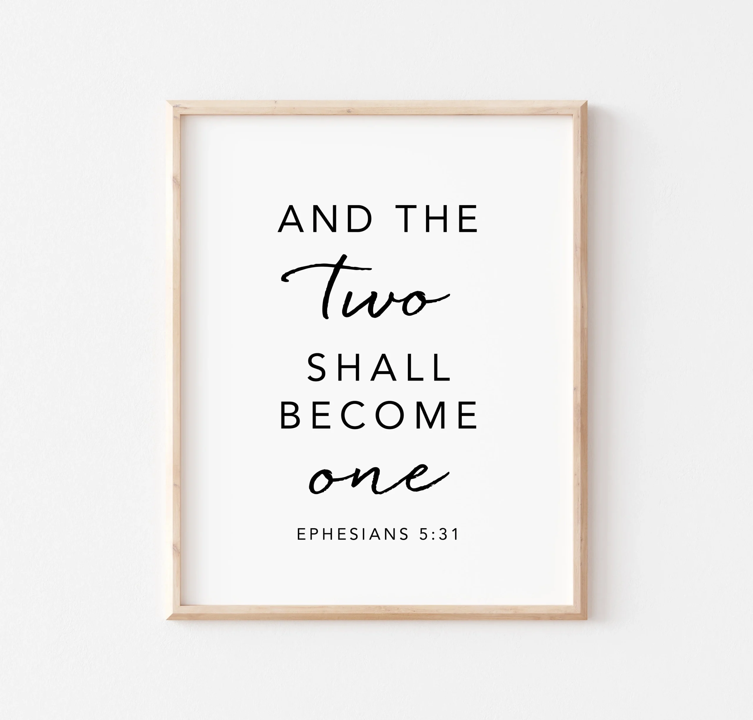 Wedding Bible Verses And The Two Shall Become One Christian Wedding Religious Wedding Bible Verse Wall Decor Marriage Signs Ephesians Etsy Israel