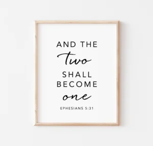 Wedding Bible Verses And The Two Shall Become One Christian Wedding Religious Wedding Bible Verse Wall Decor Marriage Signs Ephesians Etsy Norway