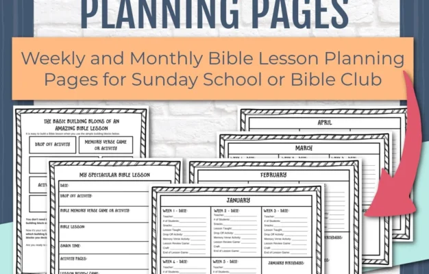 Weekly And Monthly Bible Lesson Planning Pages Kids Bible Teacher