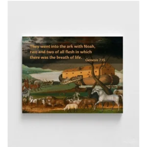 WeFrameArt Noahs Ark By Edward Hicks Extra Large Bible Verse Quote Genesis 7 15 Print Noah s Ark Wall Art Religious Biblical Scenery Print Wayfair