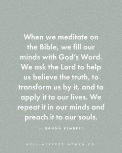 What Is Biblical Meditation Well Watered Women