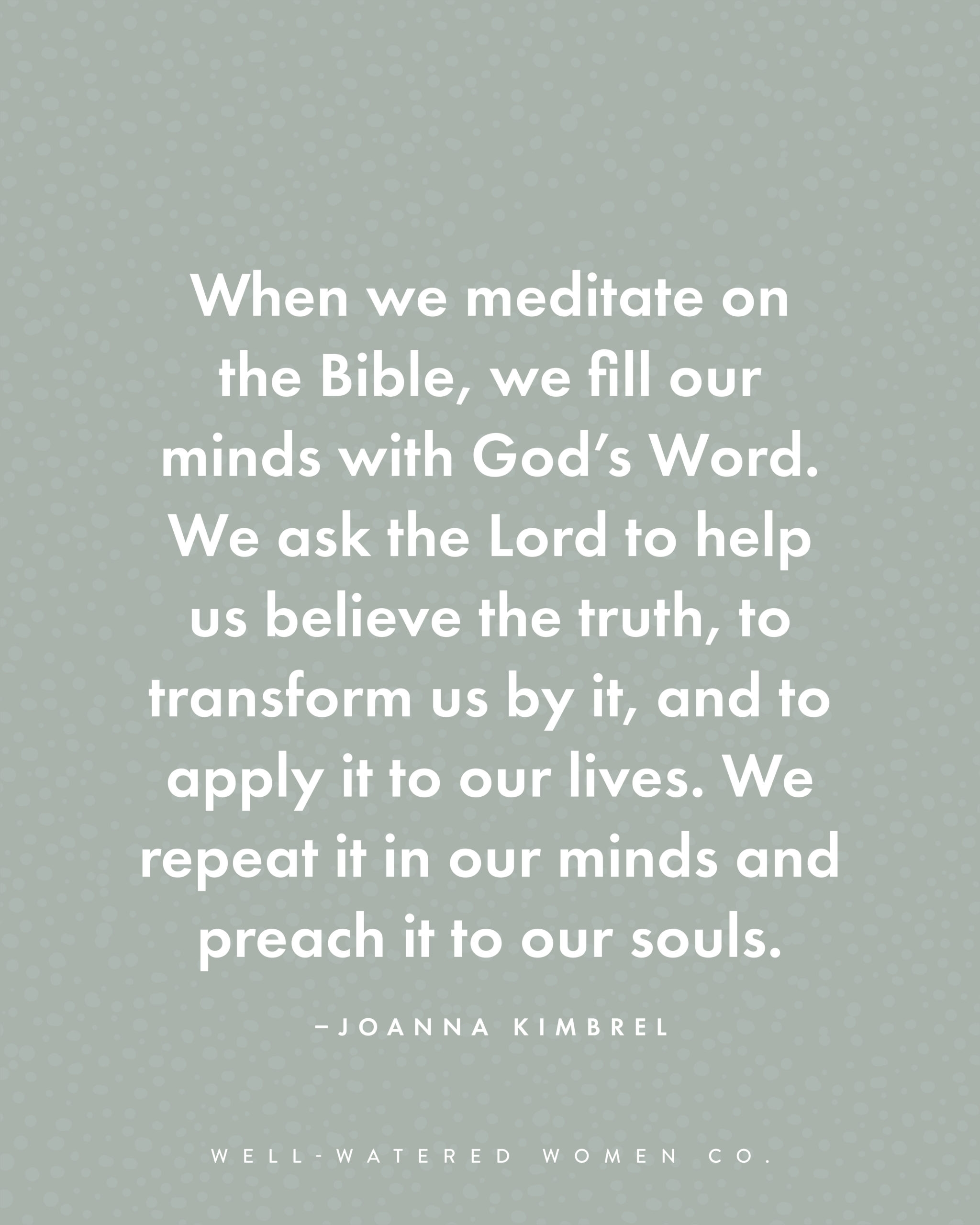 What Is Biblical Meditation Well Watered Women