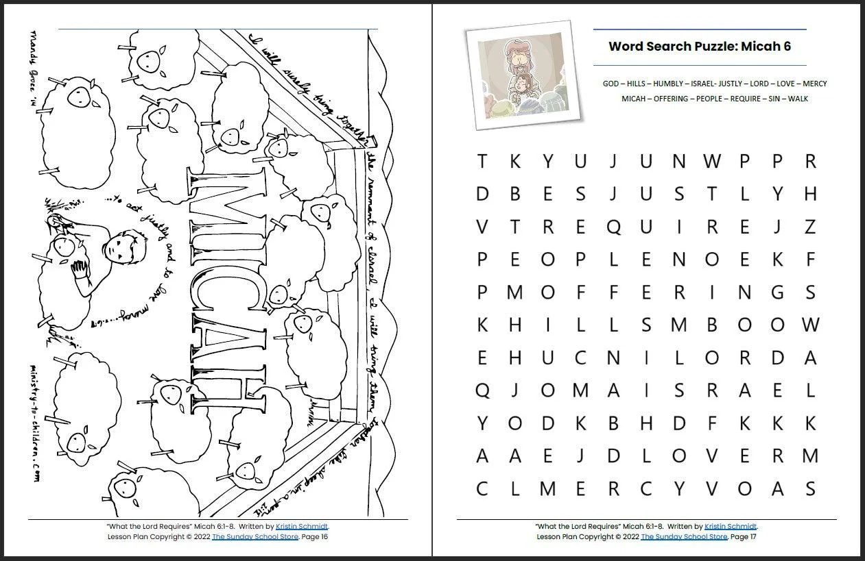 What The LORD Requires Micah 6 1 8 Printable Bible Lesson Sunday S Sunday School Store
