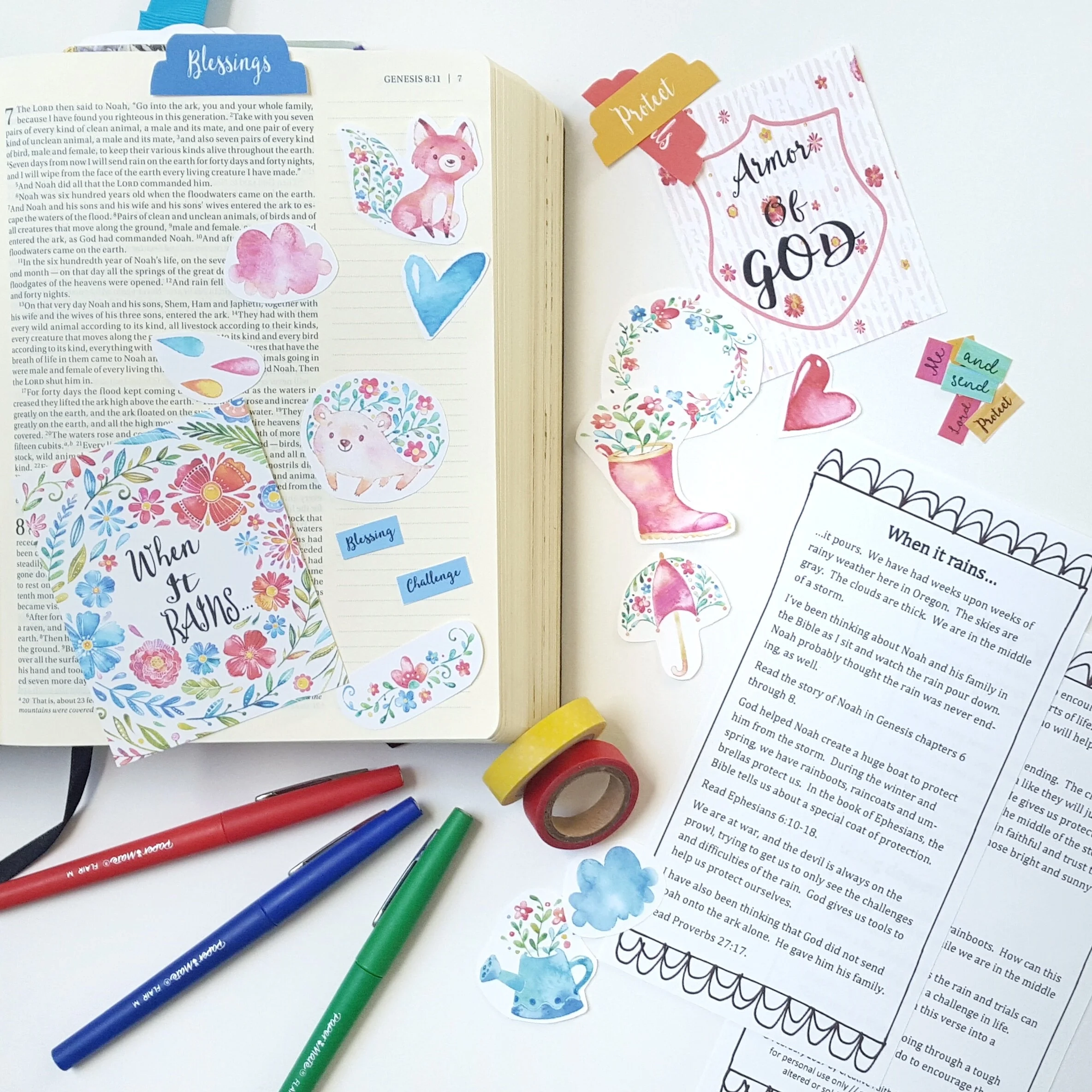 When It Rains Free Bible Journaling Printable Dots Dust