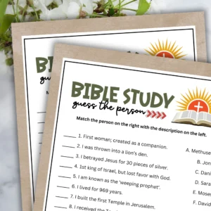 Who Am I Bible Game Party Prints Press