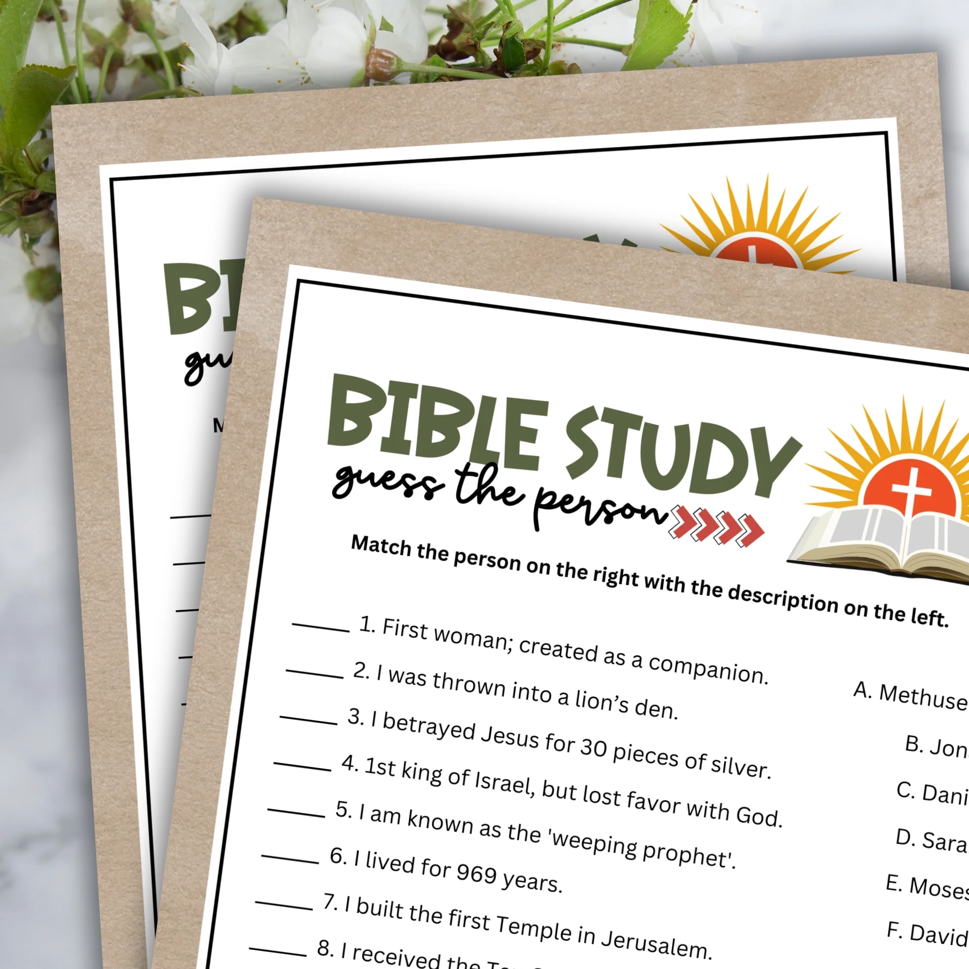 Guess Who Bible Game Printable