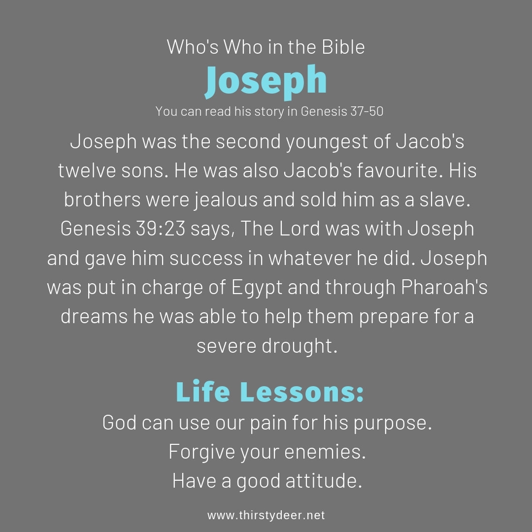 Who s Who In The Bible Joseph THIRSTY DEER