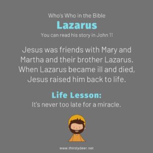 Who s Who In The Bible Lazarus THIRSTY DEER
