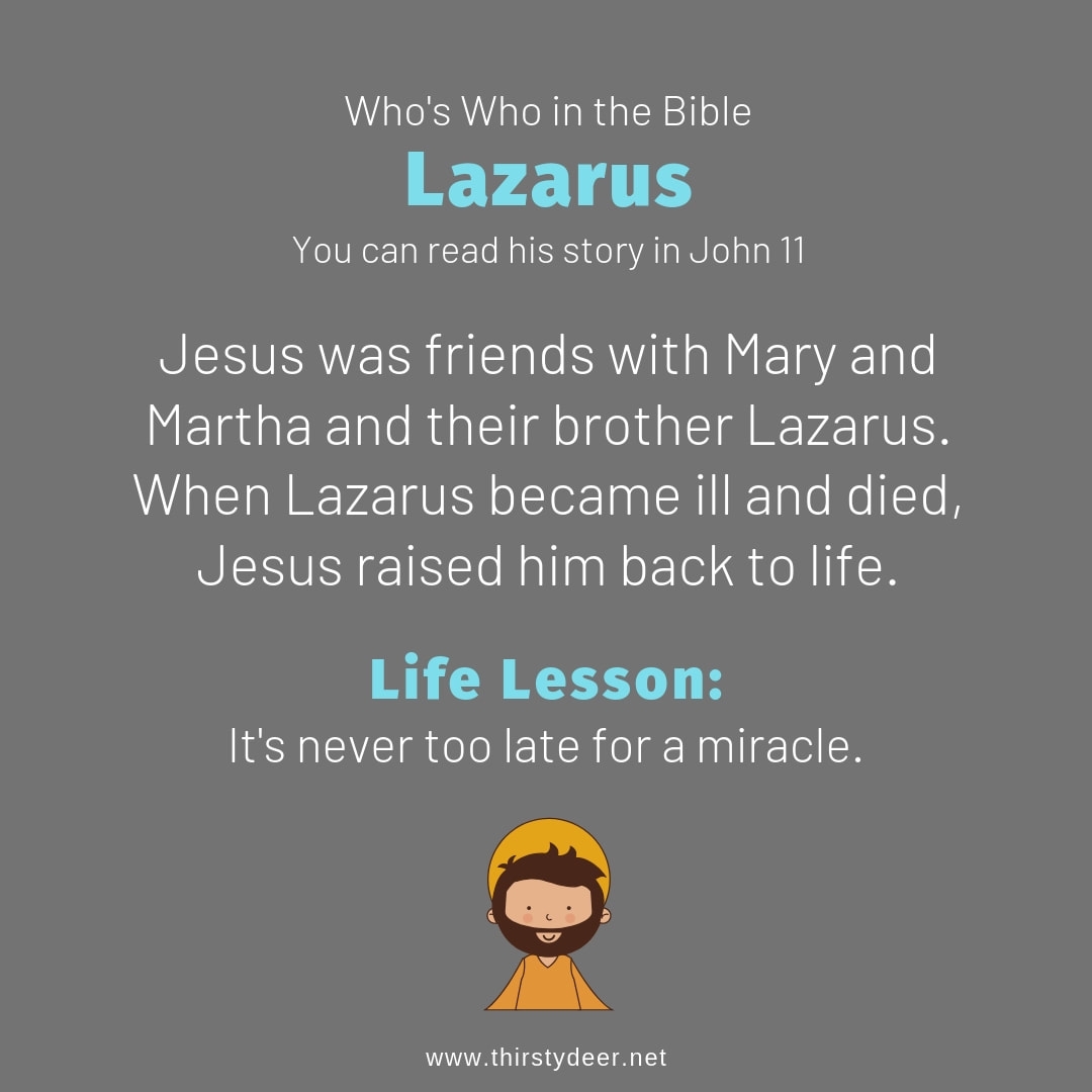 Who s Who In The Bible Lazarus THIRSTY DEER