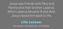 Who s Who In The Bible Lazarus THIRSTY DEER