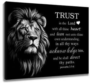 Wild Lion Bible Verse On Black And Grey Canvas Wall Art For Bathroom Living Room EBay
