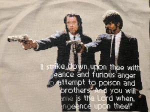 WIP Custom Pulp Fiction Ezekiel 25 17 Scene R CrossStitch
