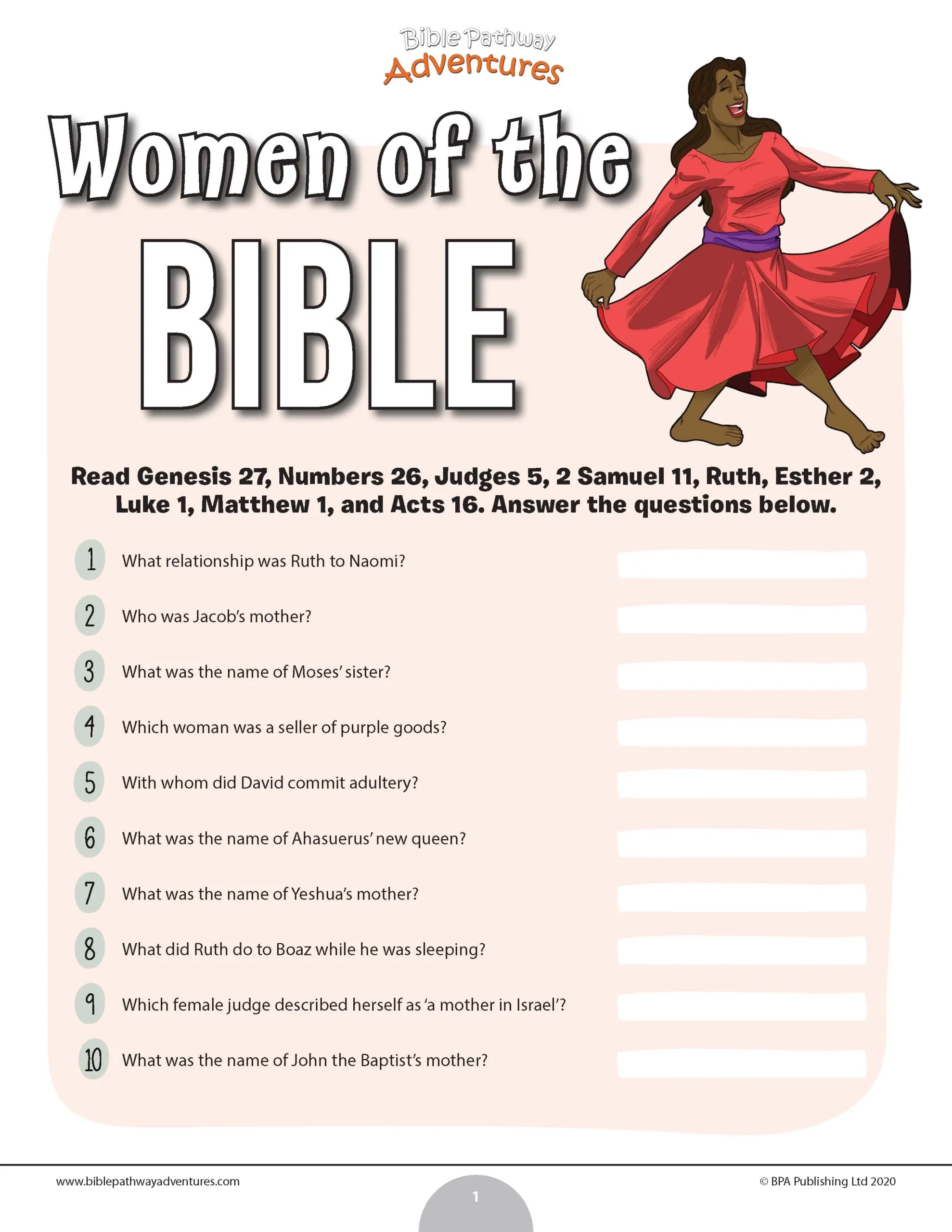 Women Of The Bible Quiz PDF Bible Pathway Adventures