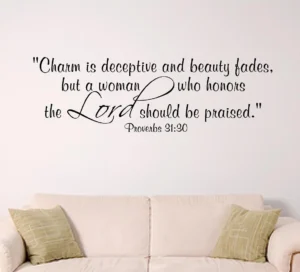 Women Of The Lord Home Wall Decal Young Woman Or Dorm Wall Decal Bible Verse Wall Art Etsy