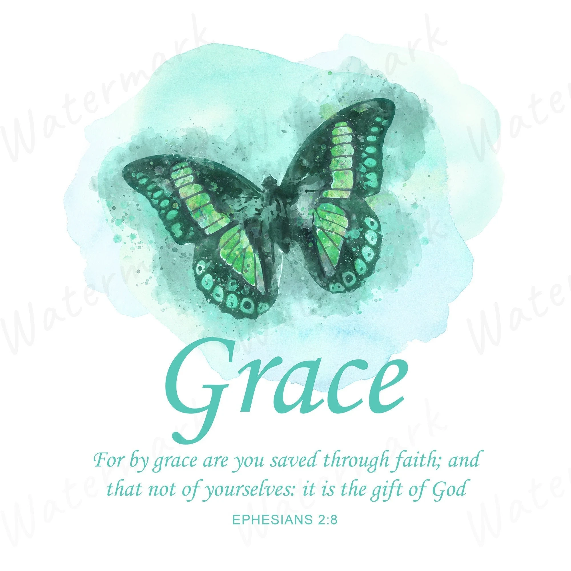 Women s Christian Faith Butterfly Bible Verse Grace Ephesians 2 8 PRINTABLE DIGITAL DOWNLOAD Etsy