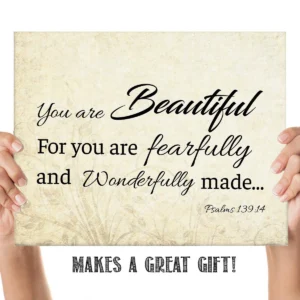 You Are Beautiful Fearfully Wonderfully Made Psalm 139 14 Bible Ve AmLuxGifts