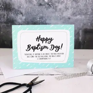 a6 happy baptism day card 2 corinthians 5 17 cheerfully given