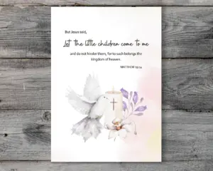 christian baptism card with bible verse and unique religious baptism message card for baby boy or baby girl baptism christening card etsy