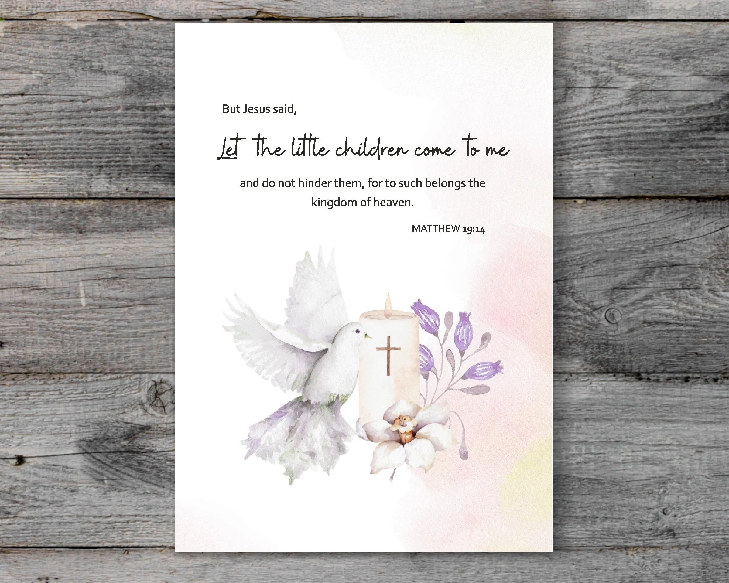 christian baptism card with bible verse and unique religious baptism message card for baby boy or baby girl baptism christening card etsy